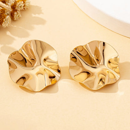 Sculptural Disc Stud Earrings