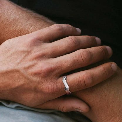 Oxidized Mobius Band Ring