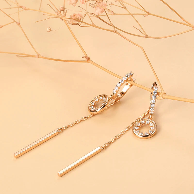 Crystal Long Tassel Earrings