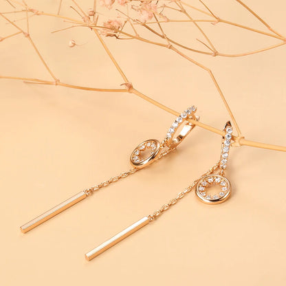 Crystal Long Tassel Earrings