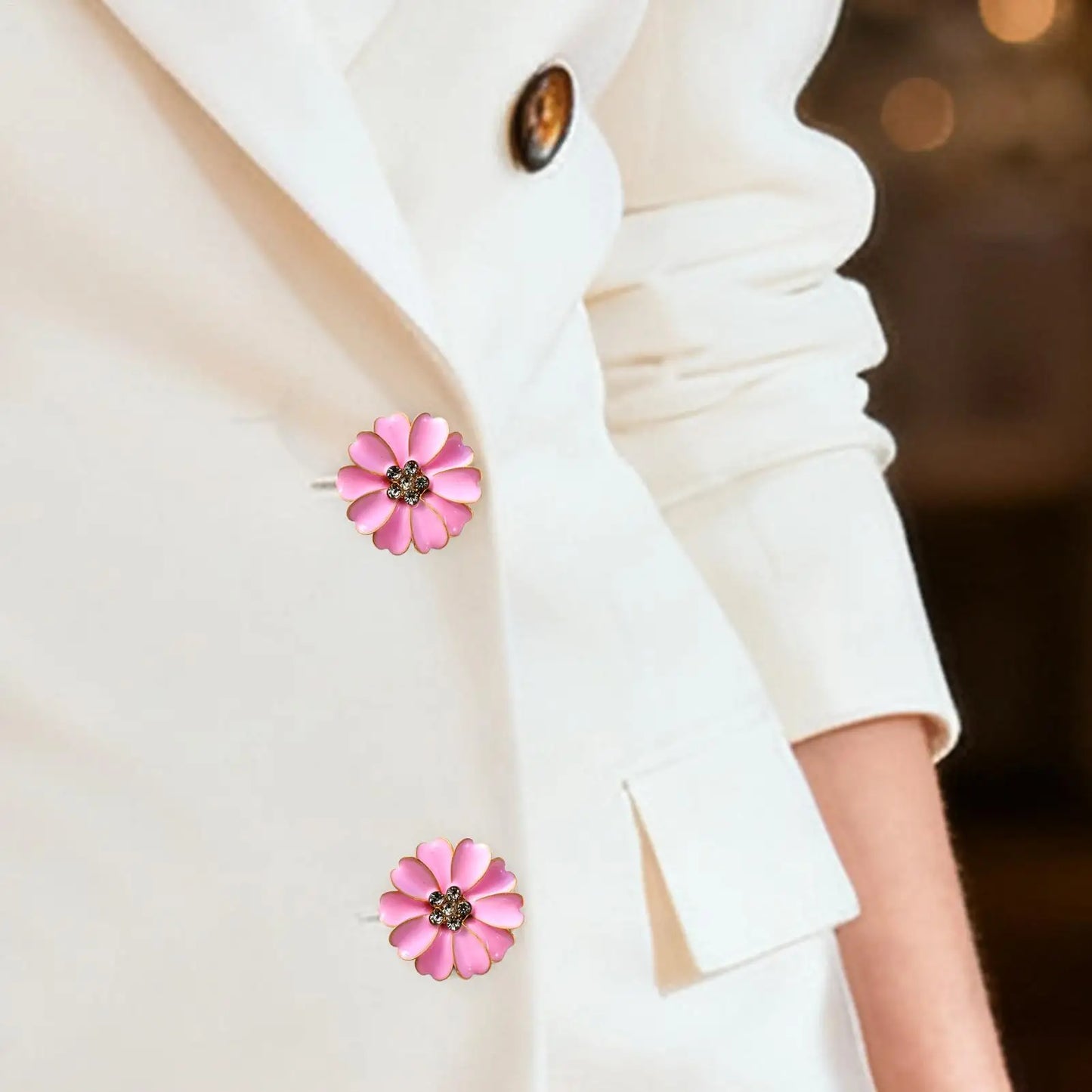 Crystal Petal Button Covers — 2 Piece Set