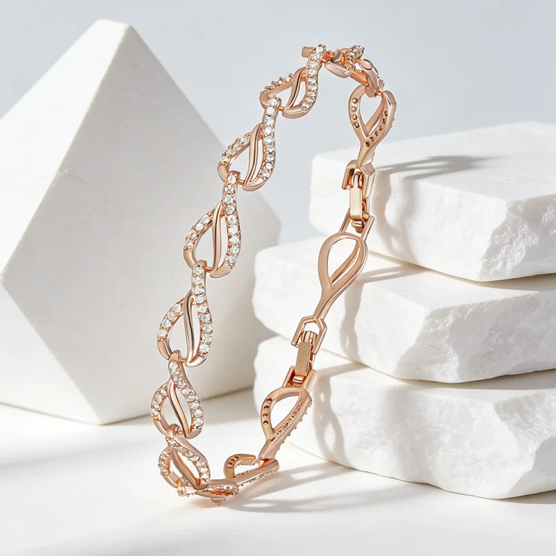Rose Gold Heart Link Bracelet