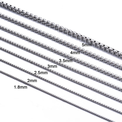 Detailed stainless steel chain links and clasp