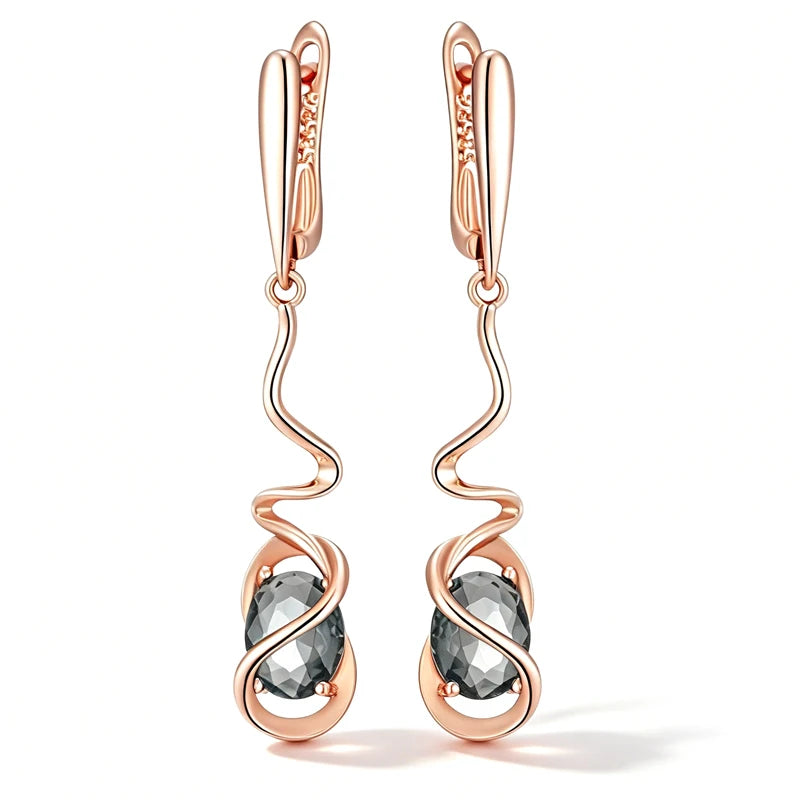 Smoky Romantic Dangle Earrings