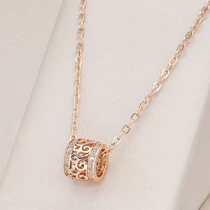Hollow Crystal Flower Necklace