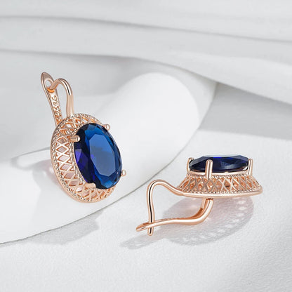Sapphire Oval Bridal Earrings