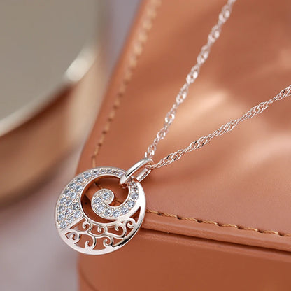 Crystal Flower Pendant Necklace
