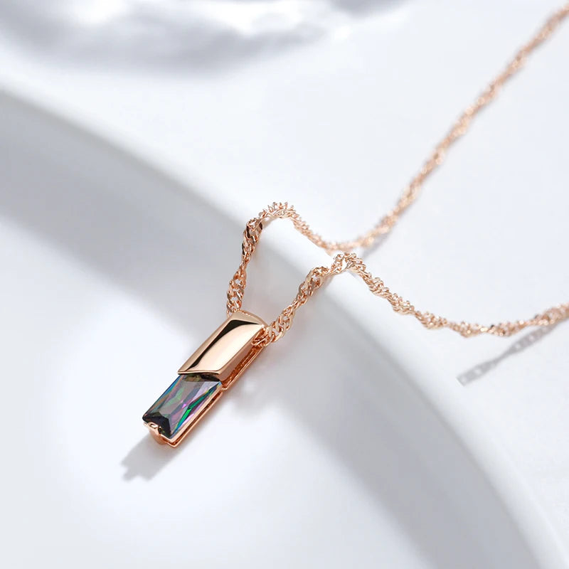 Aurora Square Zircon Necklace