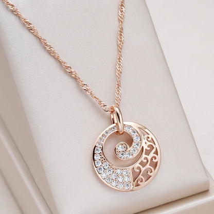 Crystal Flower Pendant Necklace