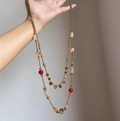 Mosaic Stone Layered Necklace
