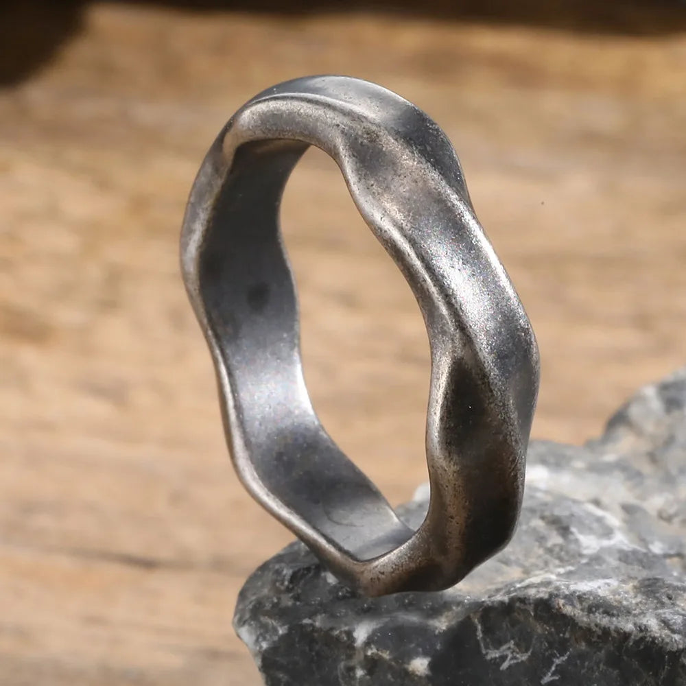Oxidized Mobius Band Ring