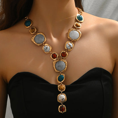 Sculptural Y-Link Pendant Necklace