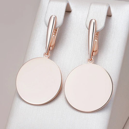 Sculptural Rose-Gold Round Drop Earrings