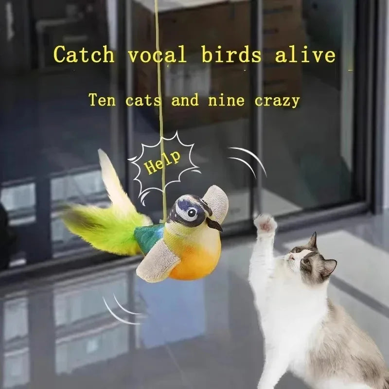 Interactive Bird-Sound Cat Teaser