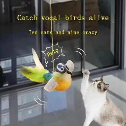 Interactive Bird-Sound Cat Teaser