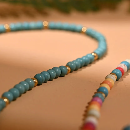 Colourful Stone Charm Choker Necklace