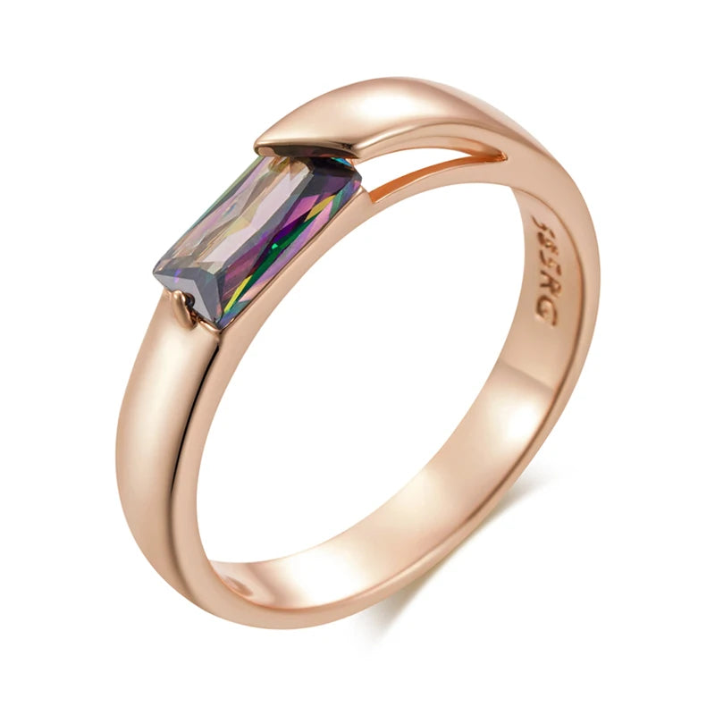 Aurora Square Zircon Ring