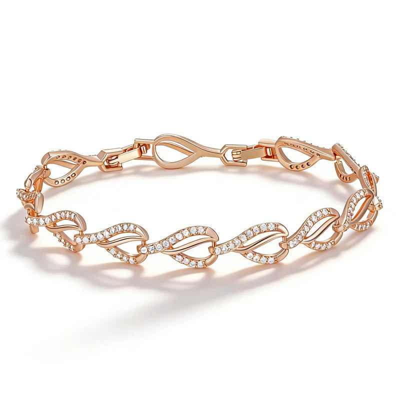 Rose Gold Heart Link Bracelet
