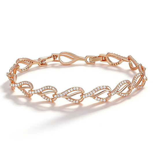 Rose Gold Heart Link Bracelet