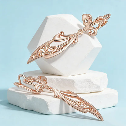 Sculptural Flower Dangle Earrings