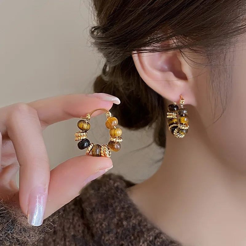 Sculpted Enamel U-Hoop Earrings