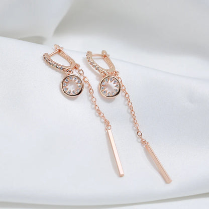 Crystal Long Tassel Earrings