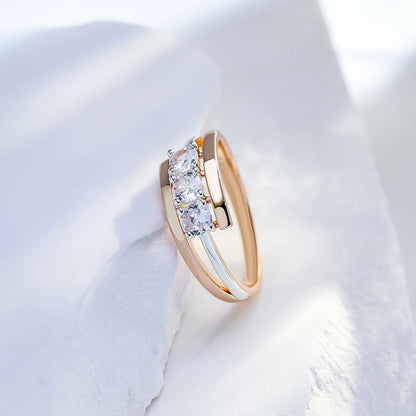 Triple White Zircon Bridal Ring