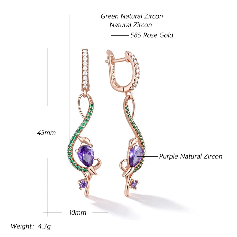 Amethyst Birdie Dangle Earrings