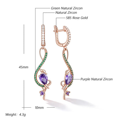 Amethyst Birdie Dangle Earrings