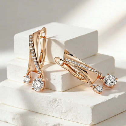 Radiant Zircon Dangle Earrings