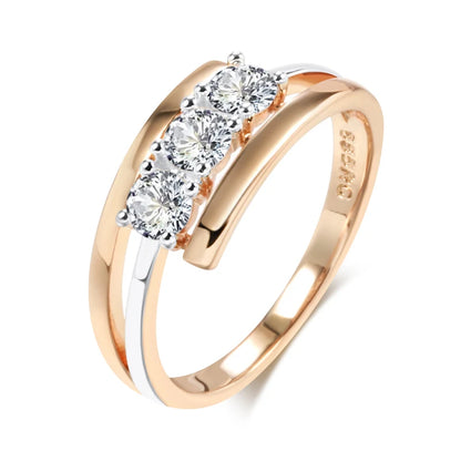 Triple White Zircon Bridal Ring