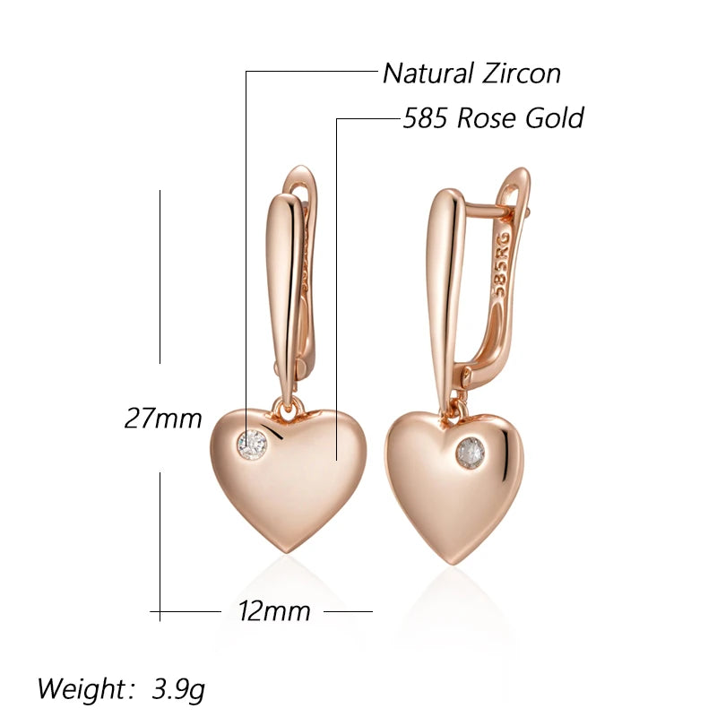 Rose-Gold Heart Drop Earrings