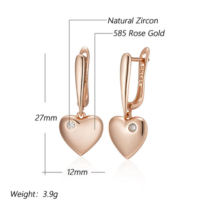 Rose-Gold Heart Drop Earrings