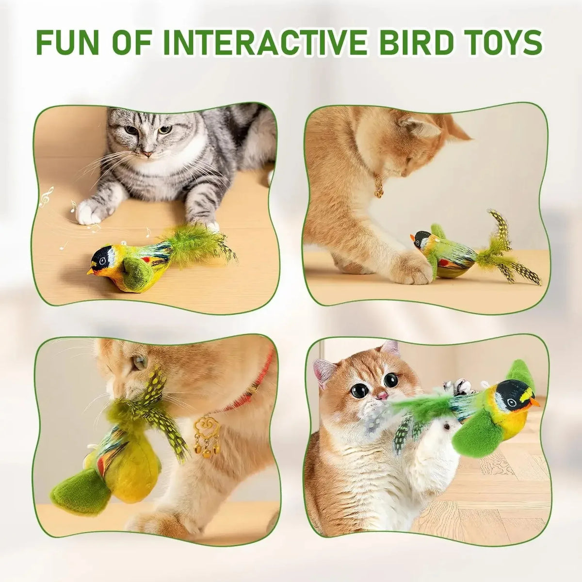 Interactive Bird-Sound Cat Teaser