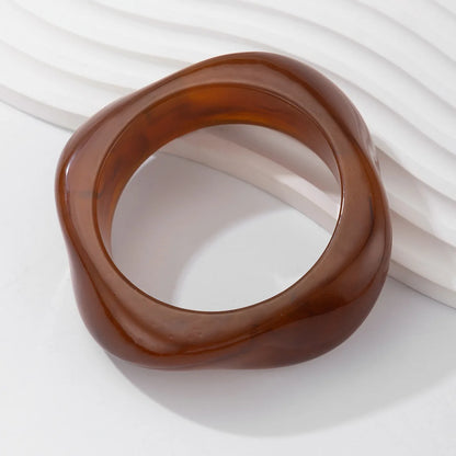 Sculptural Resin Wide Cuff Bangle