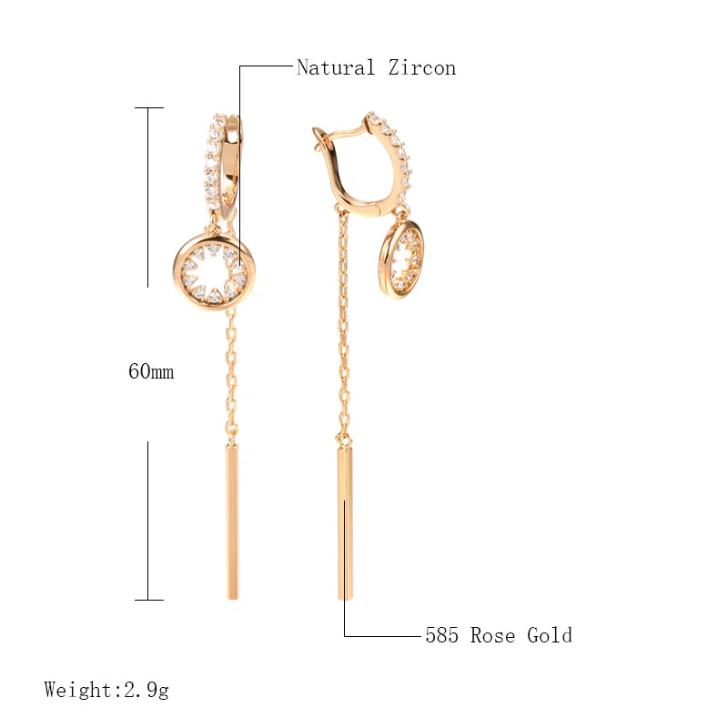 Crystal Long Tassel Earrings