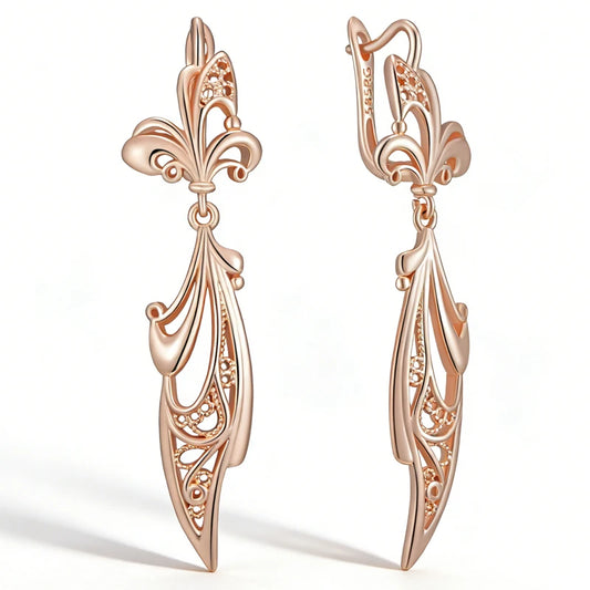 Sculptural Flower Dangle Earrings