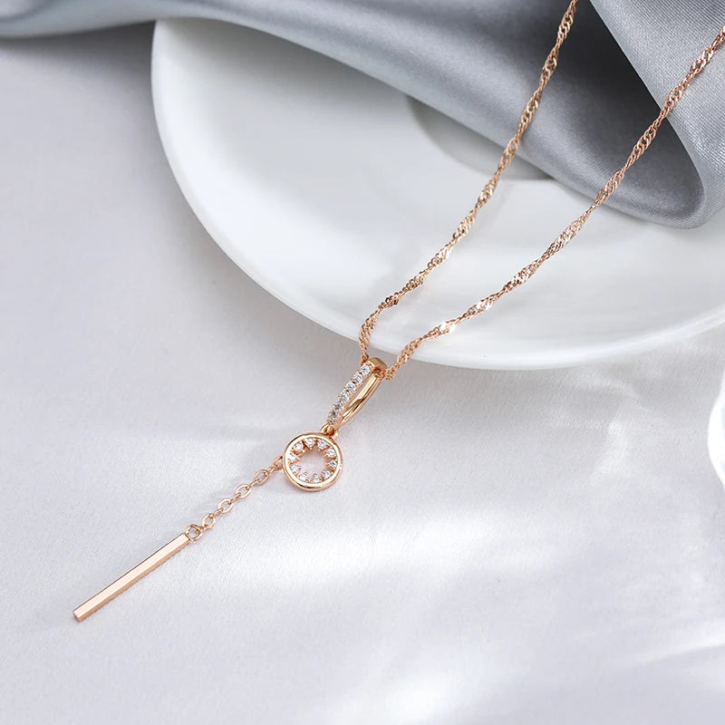 Crystal Tassel Pendant Necklace