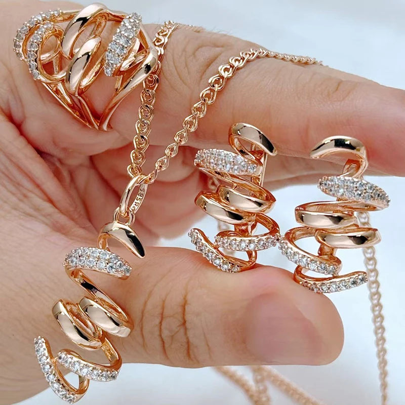 Geometric Zircon Jewelry Set