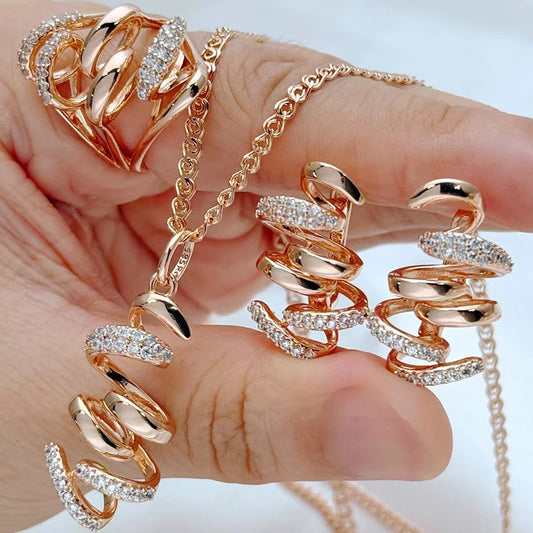 Geometric Zircon Jewelry Set