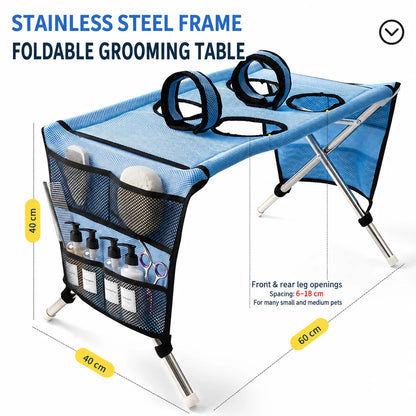 Foldable Pet Grooming Stand with Hammock
