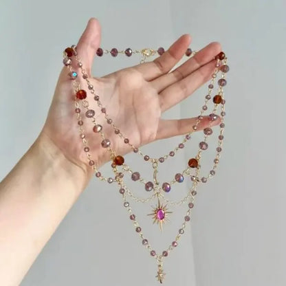 Mosaic Stone Layered Necklace