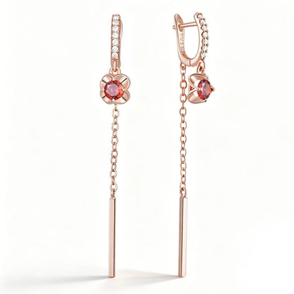 Ruby Long Tassel Earrings