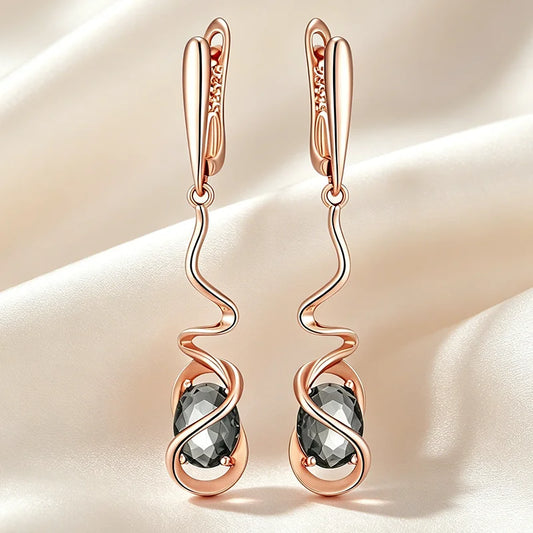 Smoky Romantic Dangle Earrings
