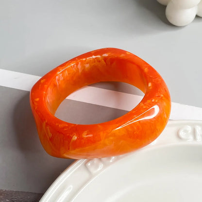Sculptural Resin Wide Cuff Bangle