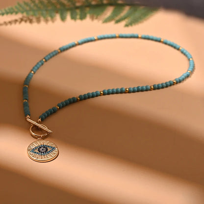 Colourful Stone Charm Choker Necklace