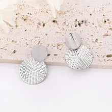 Sculptural Round Drop Earrings