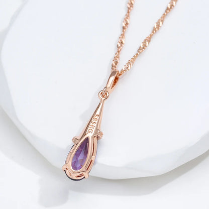 Amethyst Water-Drop Necklace