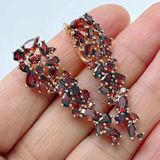 Ruby Long Drop Earrings