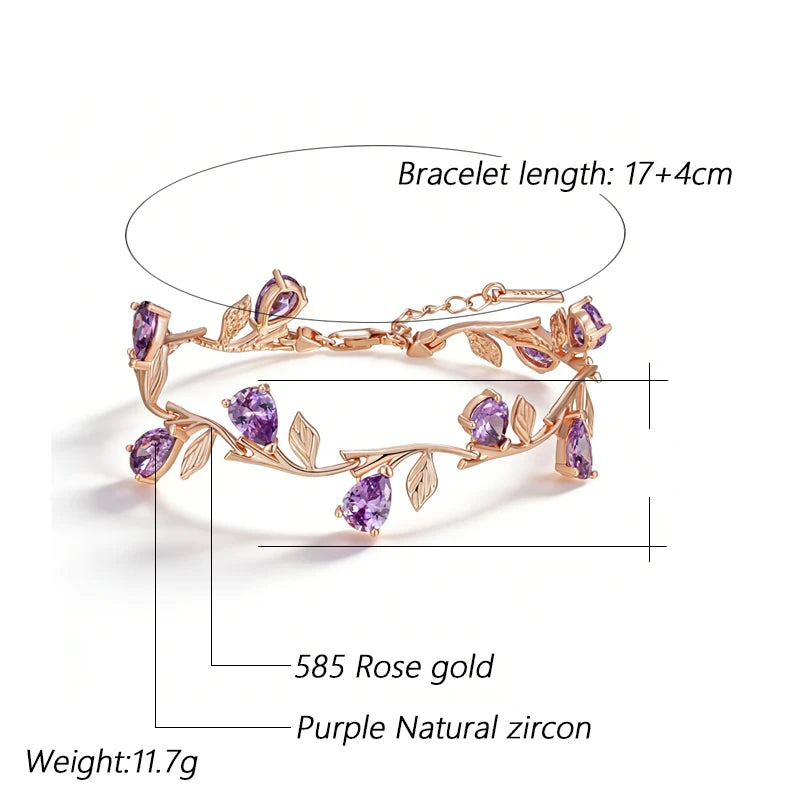 Rose Gold Purple Petal Bracelet
